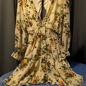 Floral Ruffle Dress Justify XL Backless Ruffle Tiered